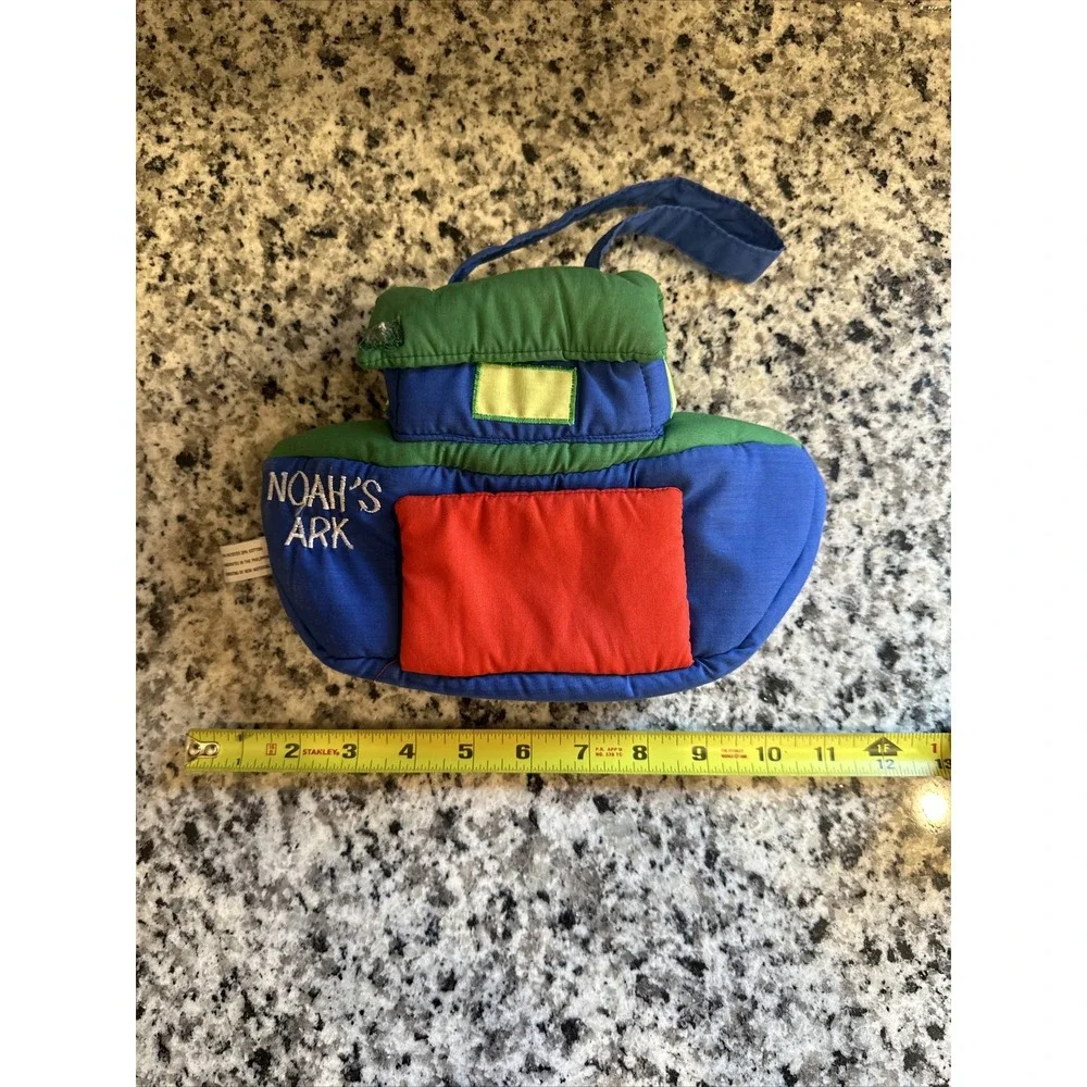 Rosalina Noah's Ark Soft Plush Toy‎ Carrier Blue Green Red Fabric Boat Handle